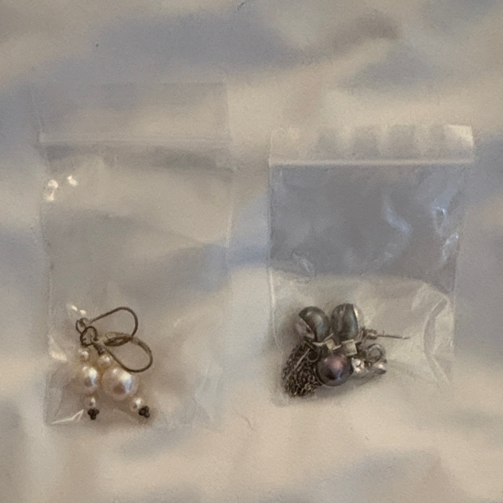 Elegant Pearl and Silver Earrings Set